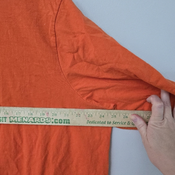 Woman Within 2X Tunic Top Embroidered Boho Scoop Neck Orange Elbow Sleeve Flowy - Picture 8 of 11